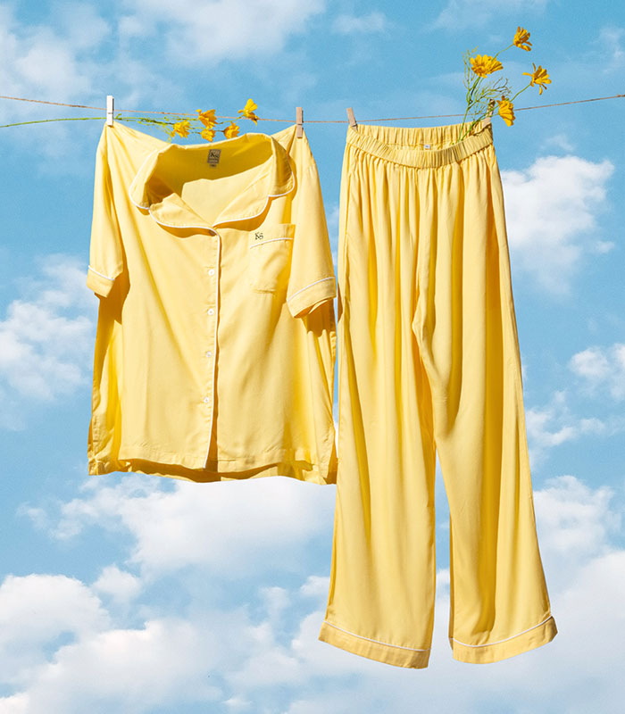 Kayyasatin-PY-KUNING-02-01 PAJAMAS 02 LENGAN PENDEK KUNING RAYON TWILL - Gambar 1