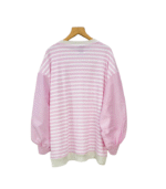 BLOUSE 710 PINK TC SALUR RIB DAN OXFORD KAYYASATIN COLLECTION - Gambar 2