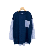 BLOUSE 708 NAVY YANDED DAN FLEECE KAYYASATIN COLLECTION
